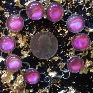 Pink Acrylic Pour Bracelet